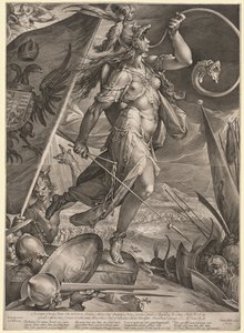 Bellona i spidsen for kejserens hære mod tyrkerne, 1600. af Jan Muller