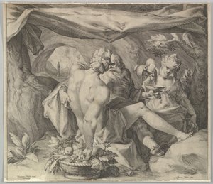 Lot og hans døtre, ca. 1630. af Jan Muller