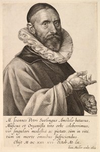 Portræt af Jans Pietersz Sweelinck, pub. 1624. af Jan Muller