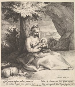 Hvil på flugten til Egypten, ca. 1613. af Jan Muller