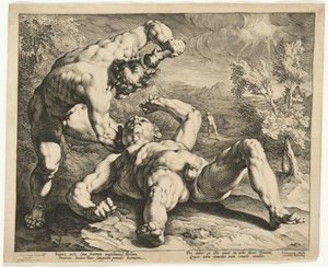 Kain dræber Abel af Jan Muller, after Cornelis Cornelisz van Haarlem