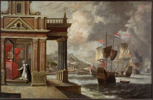 Slaget ved Lepanto: Saint Catherine of Ricci og indskibningen, 1671. af Jan Peeters the Elder