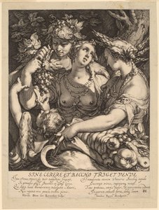 Venus fryser uden Ceres og Bacchus af Jan Pietersz Saenredam, after Abraham Bloemaert
