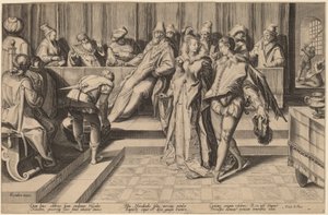 Salome danser før Herodes af Jan Pietersz Saenredam, after Karel van Mander I