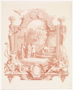 Allegorisk fremstilling i anledning af brylluppet af Arnout van Citters og Sara Jacoba Ockerse Crescite heroum soboles (titel på objekt) af Jan Punt