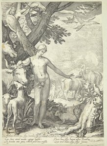 Adam navngiver dyrene af Jan Saenredam