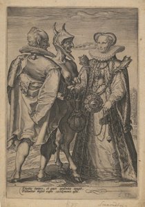 Ægteskab for rigdom forrettet af Djævelen, ca. 1600 af Jan Saenredam