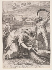 Sommer (Bønder høster hvede), fra De fire årstider af Jan Saenredam