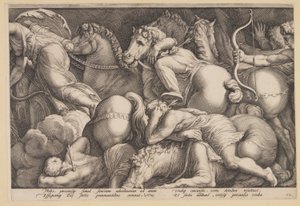 Afstraffelsen af Niobe (planche 2) af Jan Saenredam