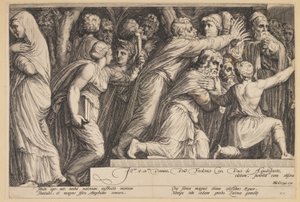 Afstraffelsen af Niobe (planche 4) af Jan Saenredam