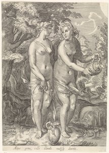 To af Dianas nymfer ved en strøm Diana og hendes nymfer (serietitel) af Jan Saenredam