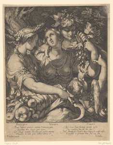 Venus, Bacchus og Ceres Venus trigets uden Ceres og Bacchus (titel på objekt) af Jan Saenredam