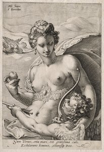 Venus og Amor af Jan Saenredam
