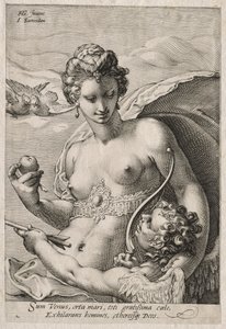 Venus og Amor, ca. 1595. af Jan Saenredam