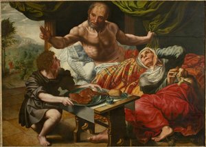 Isaac Blessing Jacob, midten af det 16. århundrede. af Jan Sanders Hemessen van