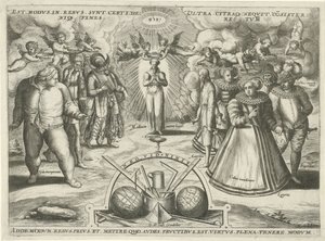 Afholdenhed med synder personificeret Est modus.in.rebus. sunt. certi.de: (...) (titel på objekt) af Jan Snellinck (I) (attributed to)