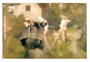 Uddybning i Woluwe (olie på lærred) af Jan Stobbaerts