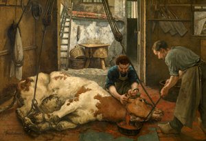 Slagtning (olie på lærred) af Jan Stobbaerts