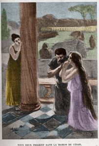 Begge bad i Cesars hus (kapitel VIII) illustration af JAN STYKA (1858-1925) for Henryk Sienkiewiczs roman "Quo Vadis".