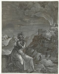 Cassandra sørger over Trojas fald. 1550-55 af Jan Swart Van Groningen
