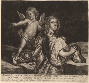 Achilleus som Pyrrha med Amor