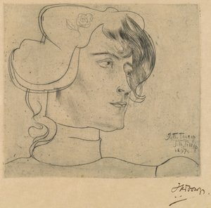 Head of a Woman (Marguérite Adolphine Helfrich) af Jan Toorop