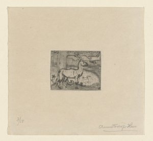 Hjorte nær et træ foran en dam Hjorte nær et træ (original titel) af Jan Toorop