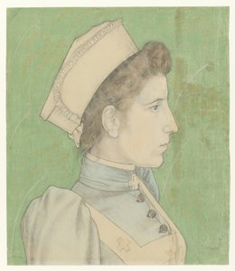 Portræt af sygeplejerske Nelly Portret af Nelly Goudkade af Jan Toorop