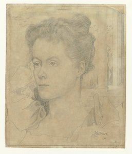 Portræt af Jan Toorops kone Annie Hall eller hendes søster Janet Hall af Jan Toorop