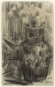 Vase med blomster i interiør af Jan Toorop