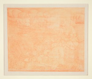 Kvinder, der reparerer fiskenet af Jan Toorop