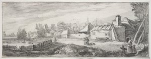 Landskab med en gård. af Jan Van de Velde