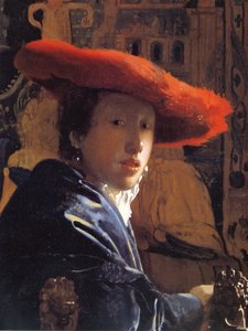 Pige med rød hat, ca. 1665