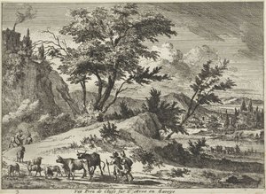 Udsigt over en vej nær Cluses på Arve, Savoie Vue Prez de Cluse sur L´Arve en Savoije (titel på objekt) Ansigter i Savoie (serietitel)