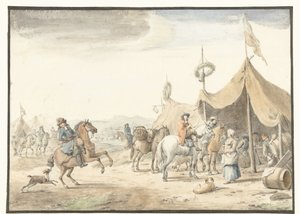 Hærens lejr med ryttere