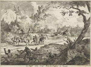 Ulvejagt ved Conflans, Savoie La Chasse aux Loups Prez de Conflans en Savoije (titel på objekt) Ansigter i Savoie (serietitel)