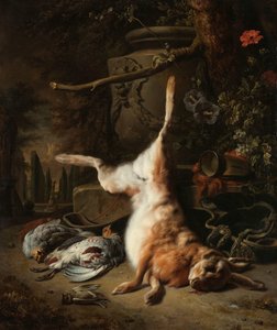 Stilleben med en hare og andet spil Stilleben med hare og andre jagttrofæer