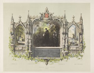 Mindeplade for Laurens Coster ved festlighederne omkring afsløringen af ​​statuen i Haarlem, 1856 Laurens Jansz. Coster 1423 (titel på objekt)