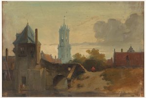 Udsigt over Delft af Jan Weissenbruch
