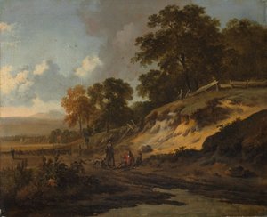 Landskab med jægere, ca. 1660-1680.