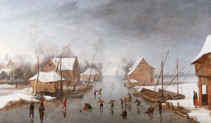 Et vinterflodlandskab