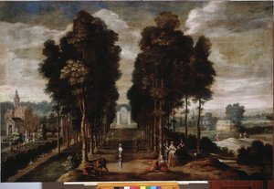Slottsparken Maleri af Jan Wildens (1586-1653) Genes fra det 17. århundrede, Musei di Strada Nuova (ex Palazzo Bianco)