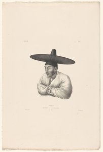 Portræt af en koreansk købmand Koorai / En købmand / Ein Kaufmann (titel på objekt) af Jan Willem Vlaanderen
