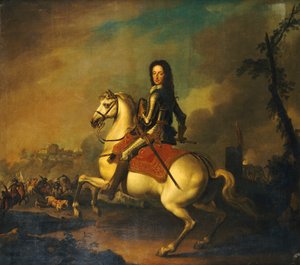 Portræt af kong William III i slaget ved Boyne i 1690