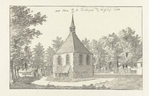Udsigt over kirken i Driebergen af Jan de Beijer