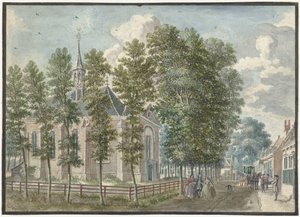 Udsigt over kirken Bloemendaal af Jan de Beijer