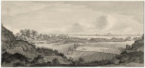 Udsigt over Bloemendaal Bleaching Fields med Haarlem i det fjerne af Jan de Beijer