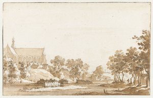 Udsigt over St. Laurenskerk i Alkmaar af Jan de Bisschop