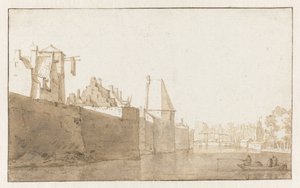 Udsigt over bymuren i Leiden