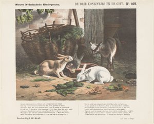 De tre kaniner og geden (titel på objektet) Nye hollandske børnetryk (serietitel på objekt)